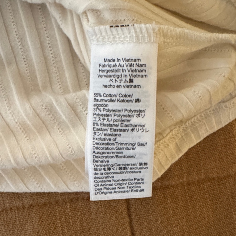 J. Crew Ivory Ribbed Button-Up Cardigan - Picture 3 of 3